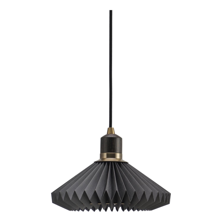 Halo Design 744084 - Люстра на тросе PARIS 1xG9/28W/230V, диаметр 24 см, чёрный/латунь/дуб