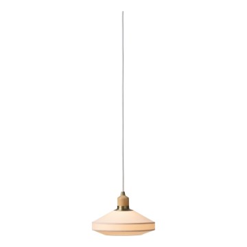 Halo Design 744091 - Люстра на тросе PARIS 1xE14/40W/230V Ø 24 см кремовая/латунь/дуб