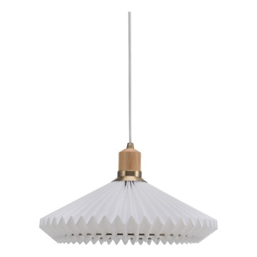 Halo Design 744169 - Підвісна люстра на тросі PARIS 1xE27/60W/230V Ø 40 см біла/латунь/дуб