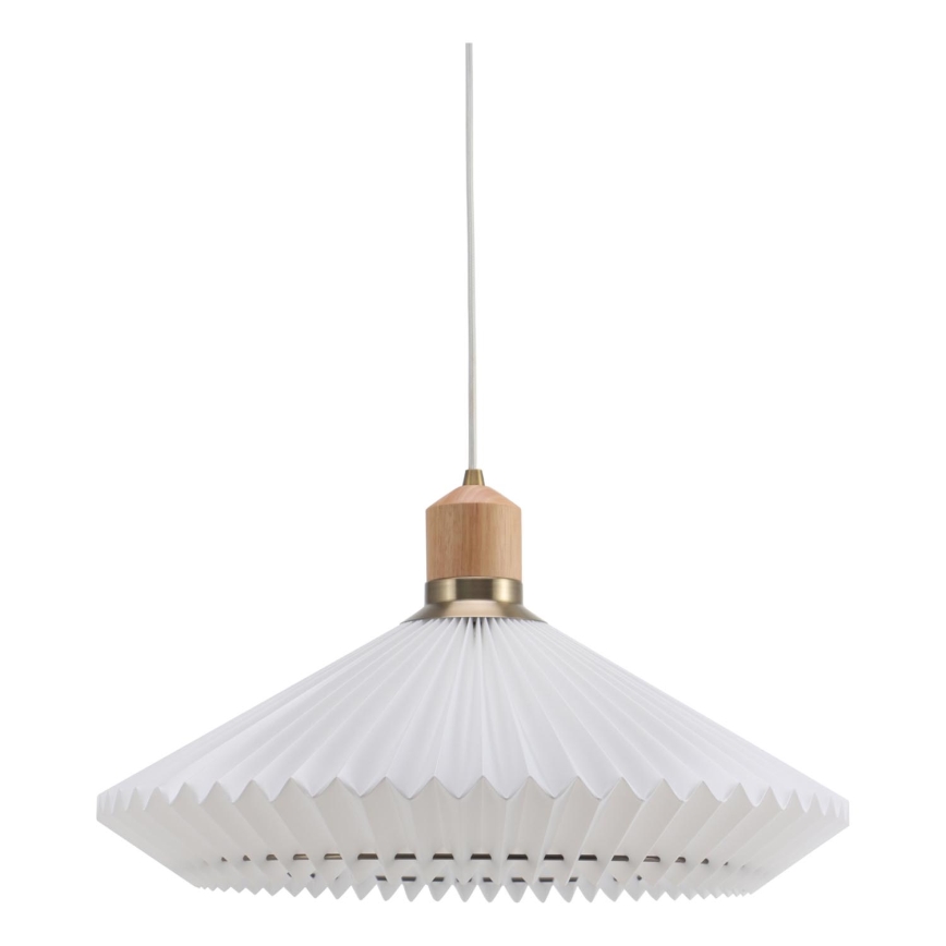 Halo Design 744268 - Підвісна люстра на тросі PARIS 1xE27/60W/230V, діаметр 56 см, білий/латунь/дуб