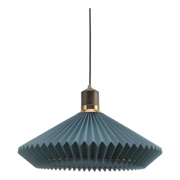 Halo Design 744275 - Підвісна люстра на тросі PARIS 1xE27/60W/230V Ø 56 cm синій/латунь/дуб