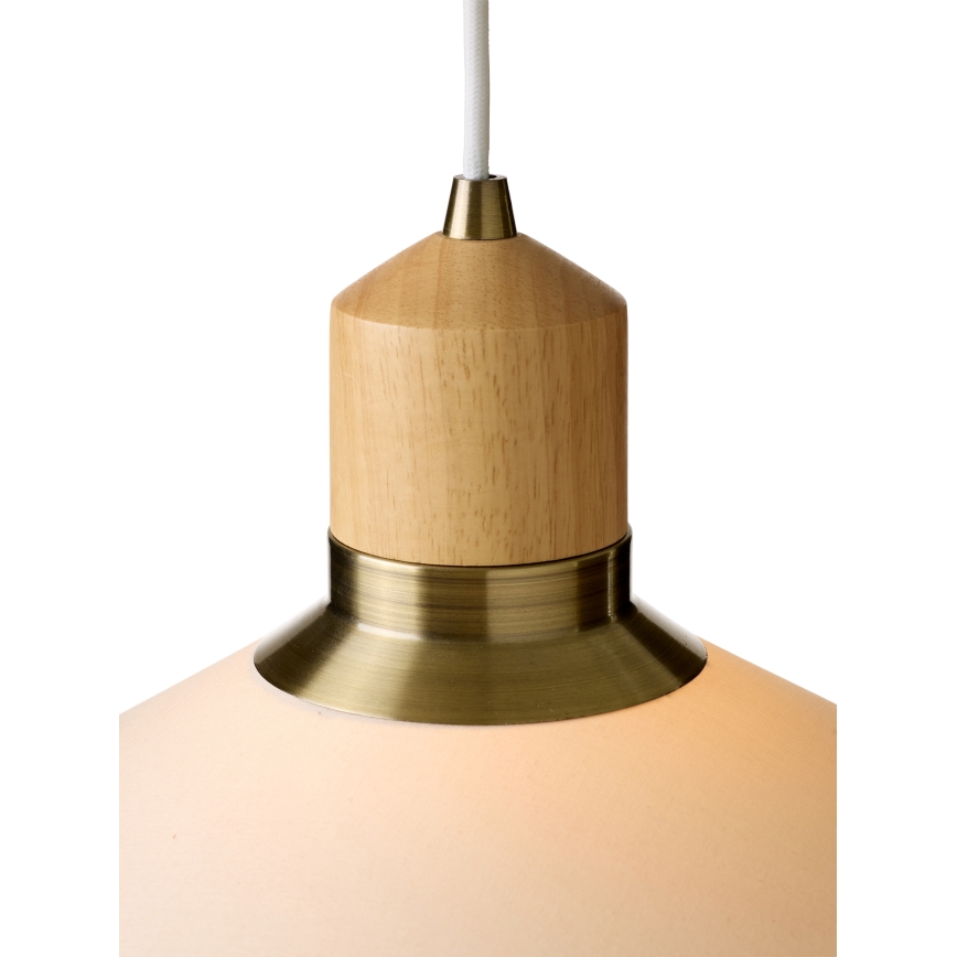 Halo Design 744305 - Люстра на тросе PARIS 1xE27/40W/230V, диам. 56 см, кремовый/латунь/дуб