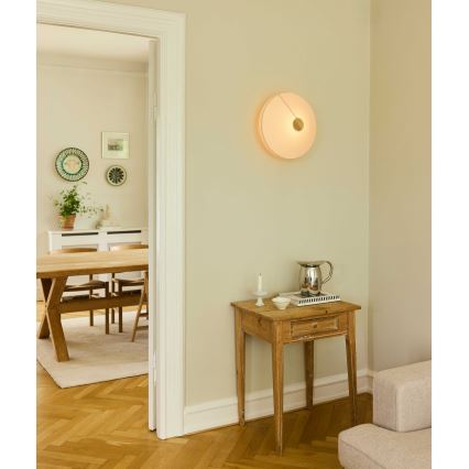 Halo Design 745104 - Настінний світильник PARIS 1xE27/40W/230V діаметр 40 см білий/латунь/дуб