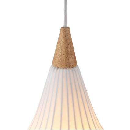 Halo Design 746262 - Підвісний світильник на тросі DROPS 1xE27/40W/230V, діаметр 30 см, білий/дуб