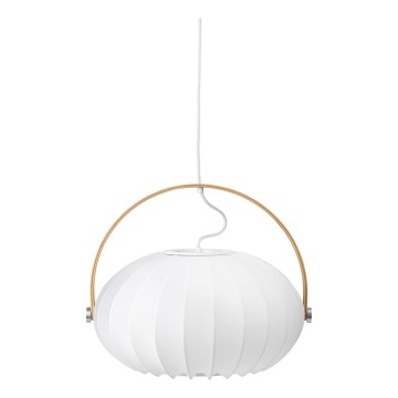 Halo Design 746347 - Подвесной светильник на тросе DC 1xE27/40W/230V Ø 40 см белый/дуб