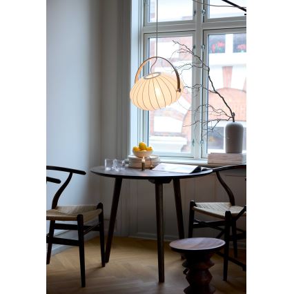 Halo Design 746347 - Подвесной светильник на тросе DC 1xE27/40W/230V Ø 40 см белый/дуб