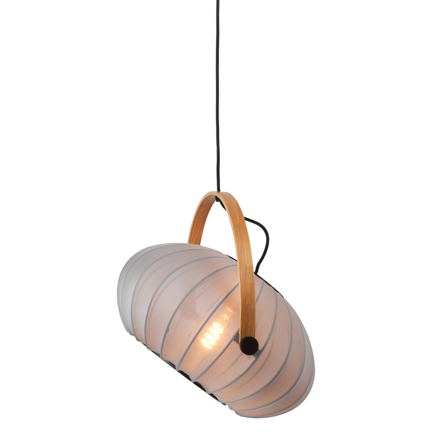 Halo Design 746354 - Подвесной светильник на тросе DC 1xE27/40W/230V Ø 40 см серый/дуб