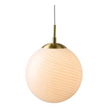 Halo Design 748341 - підвісна люстра на тросі CANDY 1xE27/25W/230V, діаметр 20 см, кремовий/латунь