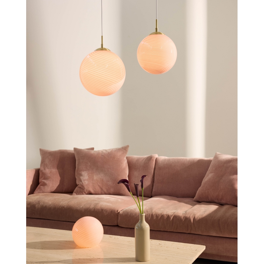 Halo Design 748488 - Люстра на тросі CANDY 1xE27/25W/230V діаметр 25 см рожевий/латунь