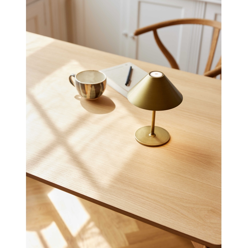 Halo Design 800841 - Диммируемая уличная перезаряжаемая настольная лампа HYGGE LED/3W/4000 mAh IP54 латунь