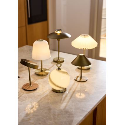 Halo Design 800841 - Диммируемая уличная перезаряжаемая настольная лампа HYGGE LED/3W/4000 mAh IP54 латунь