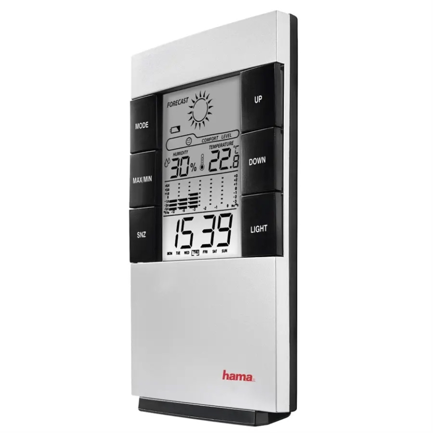 Hama - Метеостанция с LCD-дисплеем и будильником 2xAAA