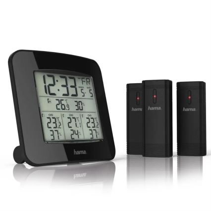 Hama - Метеостанция с LCD-дисплеем и будильником 3xAAA + 3x датчик 2xAA