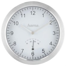 Hama - Настенные часы с термометром для ванной комнаты 1xAA IPX4 серебряный