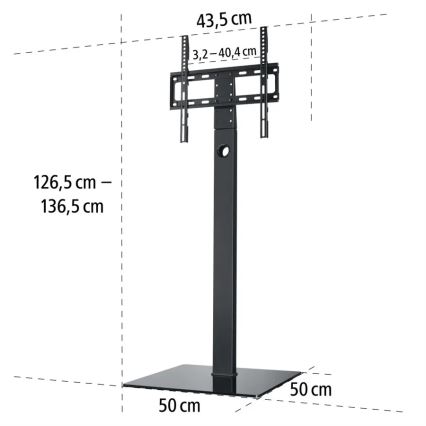 Hama - Поворотный напольный кронштейн для ТВ 32-65" черный