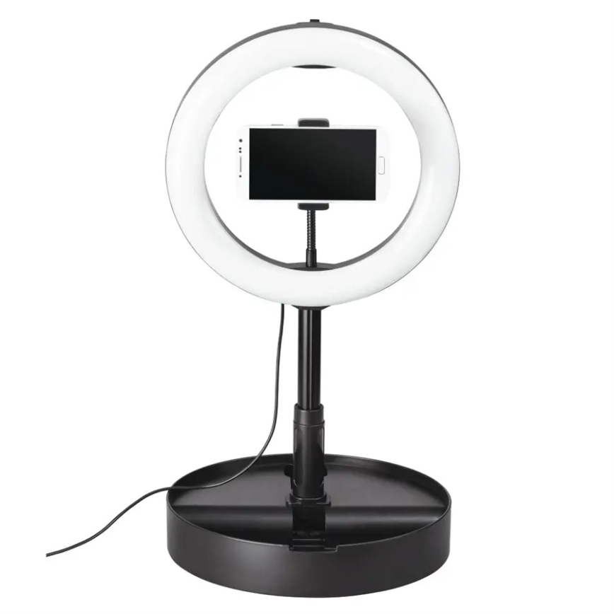 Hama - Светодиодный кольцевой светильник с регулированием яркости и штативом LED/9,2W/5V диаметр 26,5 см + дистанционное управление
