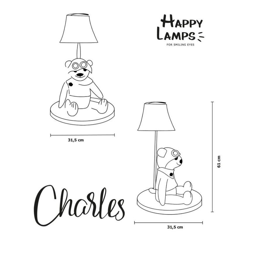 Happy Lamps - Дитяча світлодіодна настільна лампа CHARLES LED/5,4W/230V ведмідь