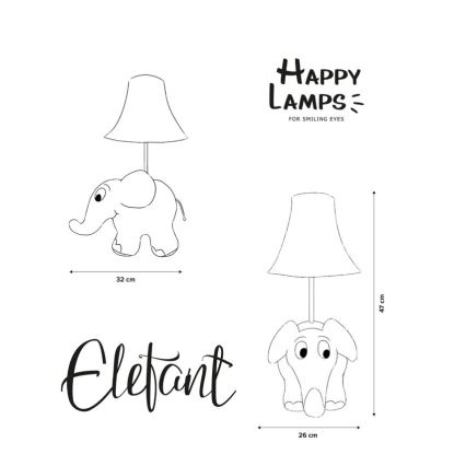 Happy Lamps - Дитяча світлодіодна настільна лампа ELEPHANT LED/5,4W/230V слон