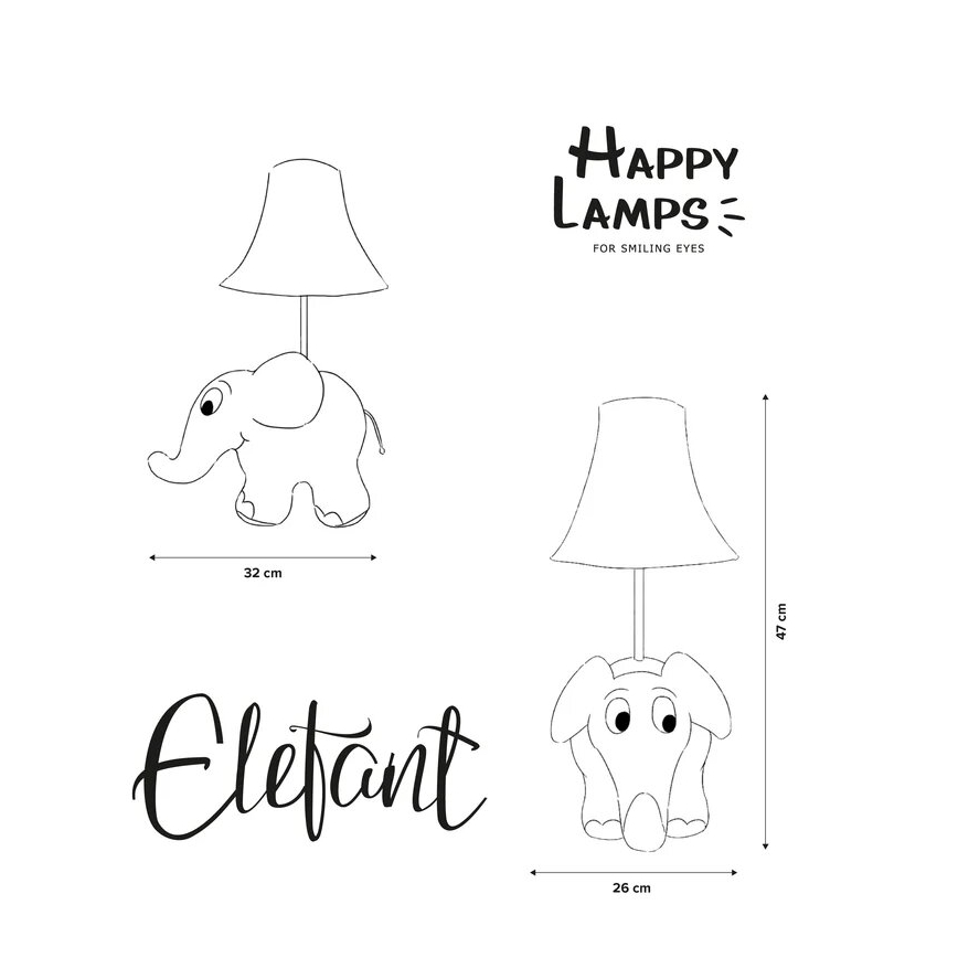 Happy Lamps - Дитяча світлодіодна настільна лампа ELEPHANT LED/5,4W/230V слон