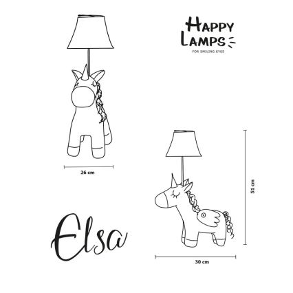 Happy Lamps - Дитяча світлодіодна настільна лампа ELSA LED/5,4W/230V єдиноріг