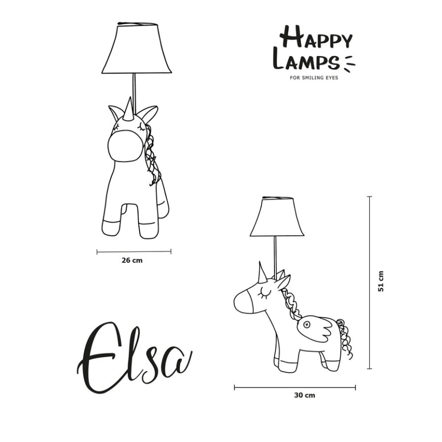 Happy Lamps - Дитяча світлодіодна настільна лампа ELSA LED/5,4W/230V єдиноріг