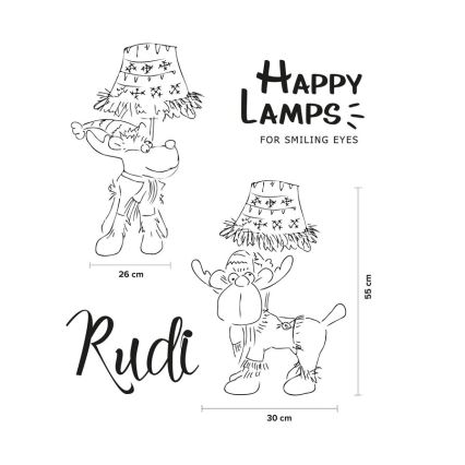 Happy Lamps - Дитяча світлодіодна настільна лампа RUDI LED/5,4W/230V північний олень