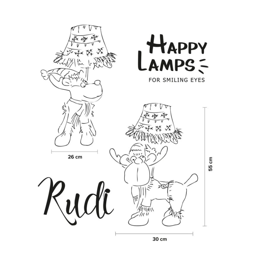 Happy Lamps - Дитяча світлодіодна настільна лампа RUDI LED/5,4W/230V північний олень