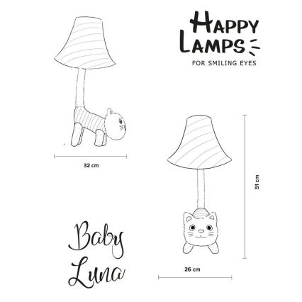 Happy Lamps - Дитяча світлодіодна настільна лампа BABY LUNA LED/5,4W/230V кіт