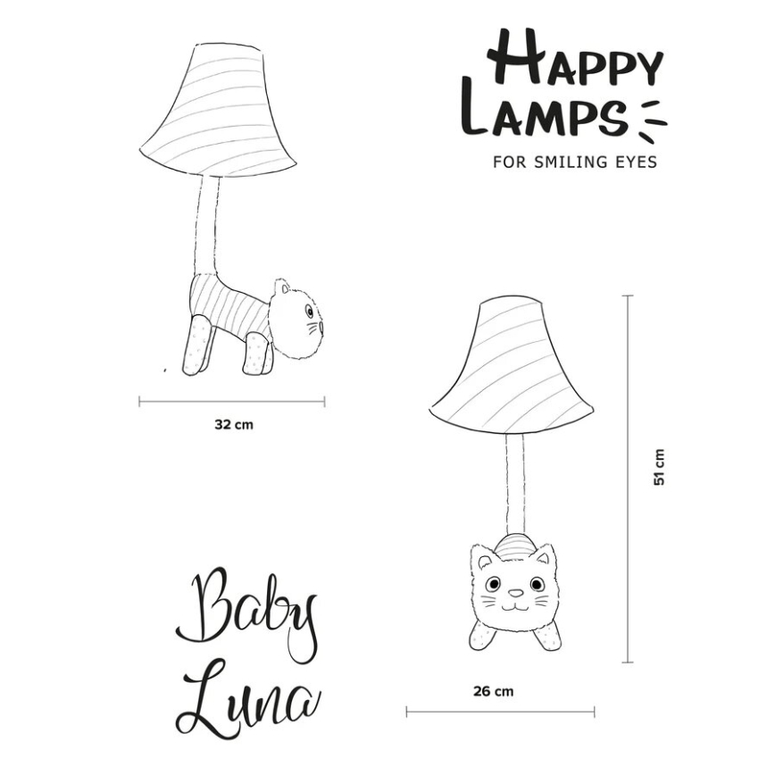 Happy Lamps - Дитяча світлодіодна настільна лампа BABY LUNA LED/5,4W/230V кіт