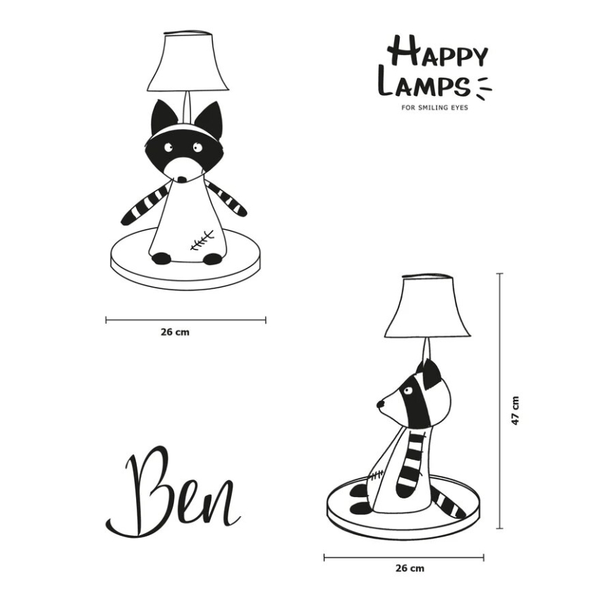 Happy Lamps - Дитяча світлодіодна настільна лампа BEN LED/5,4W/230V єнот