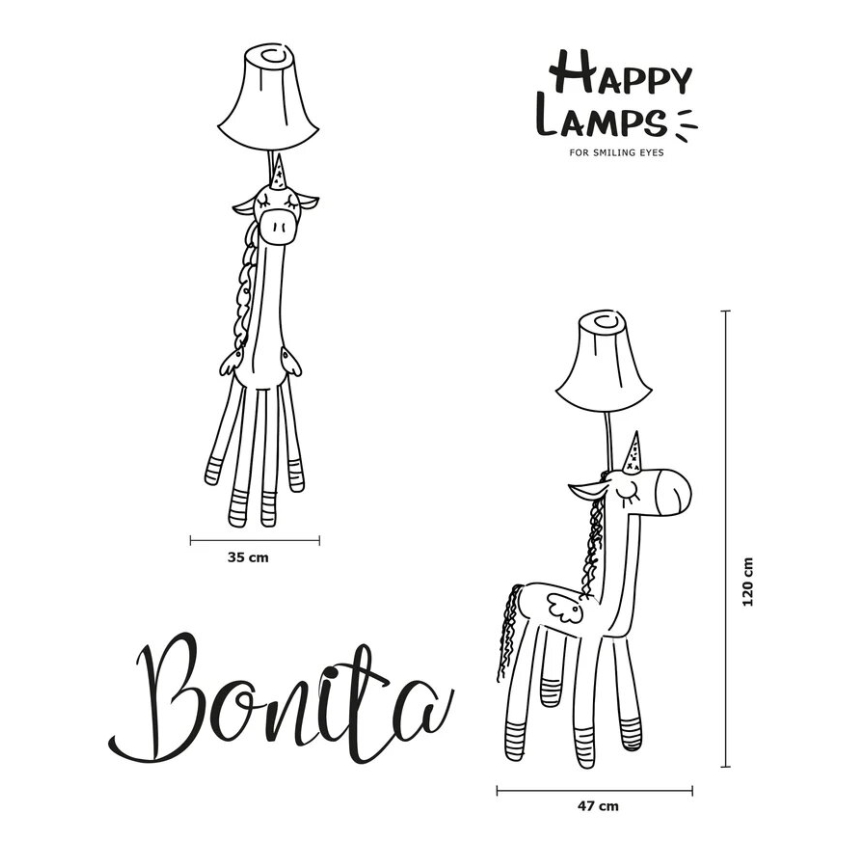 Happy Lamps - LED Дитячий торшер BONITA LED/5,4W/230V єдиноріг
