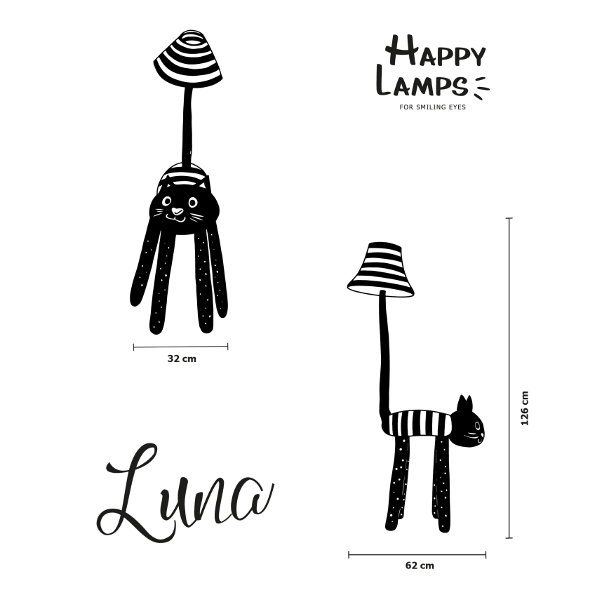Happy Lamps - LED Дитячий торшер LUNA LED/5,4W/230V кіт