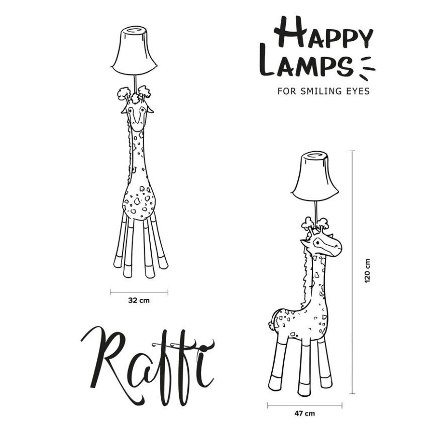 Happy Lamps - LED Дитячий торшер RAFFI LED/5,4W/230V жирафа