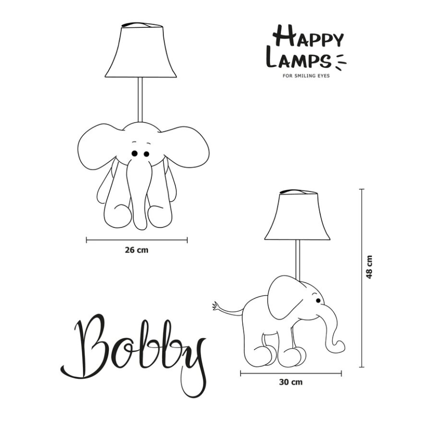 Happy Lamps - Светодиодная детская настольная лампа BOBBY LED/5,4W/230V слон