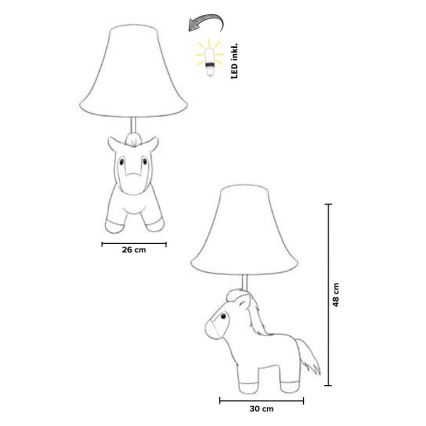 Happy Lamps - Светодиодная детская настольная лампа ELVIS LED/5,4W/230V лошадь