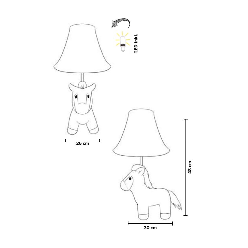 Happy Lamps - Светодиодная детская настольная лампа ELVIS LED/5,4W/230V лошадь