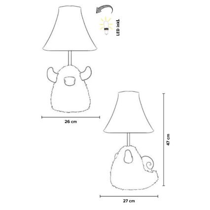 Happy Lamps - Светодиодная детская настольная лампа HUGO LED/5,4W/230V бык