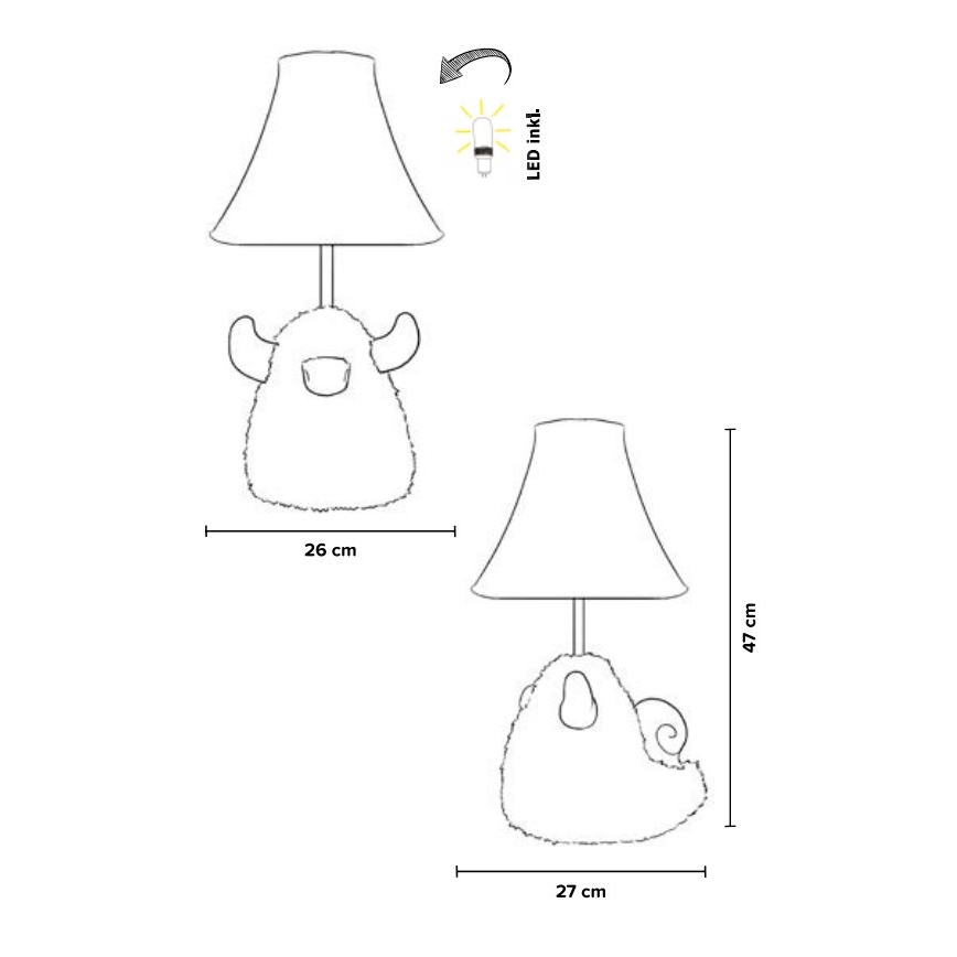 Happy Lamps - Светодиодная детская настольная лампа HUGO LED/5,4W/230V бык