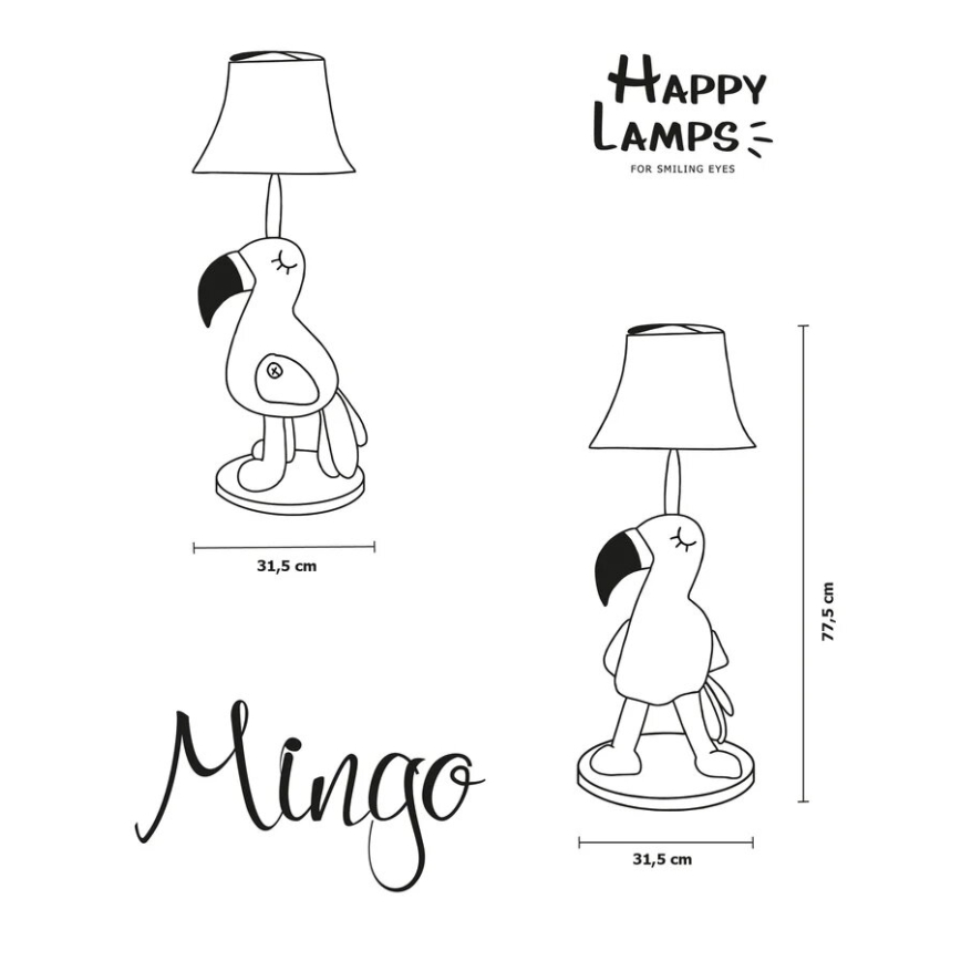 Happy Lamps - Светодиодный детский торшер MINGO LED/5,4W/230V фламинго
