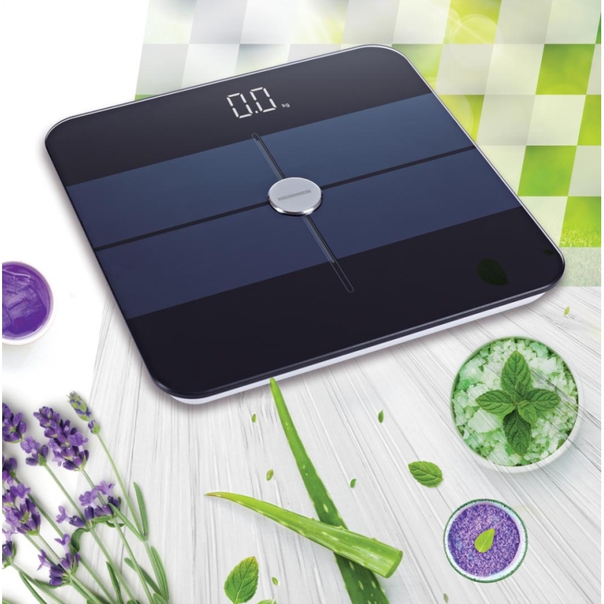 Heinner HBS-BTH180BK - Цифрові особисті ваги 2xAAA чорна/синя