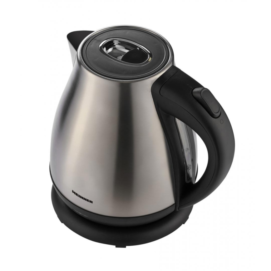 Heinner HEK-17IX - електричний чайник 1,7 л, 2200 Вт/230 В, матовий хром/чорний