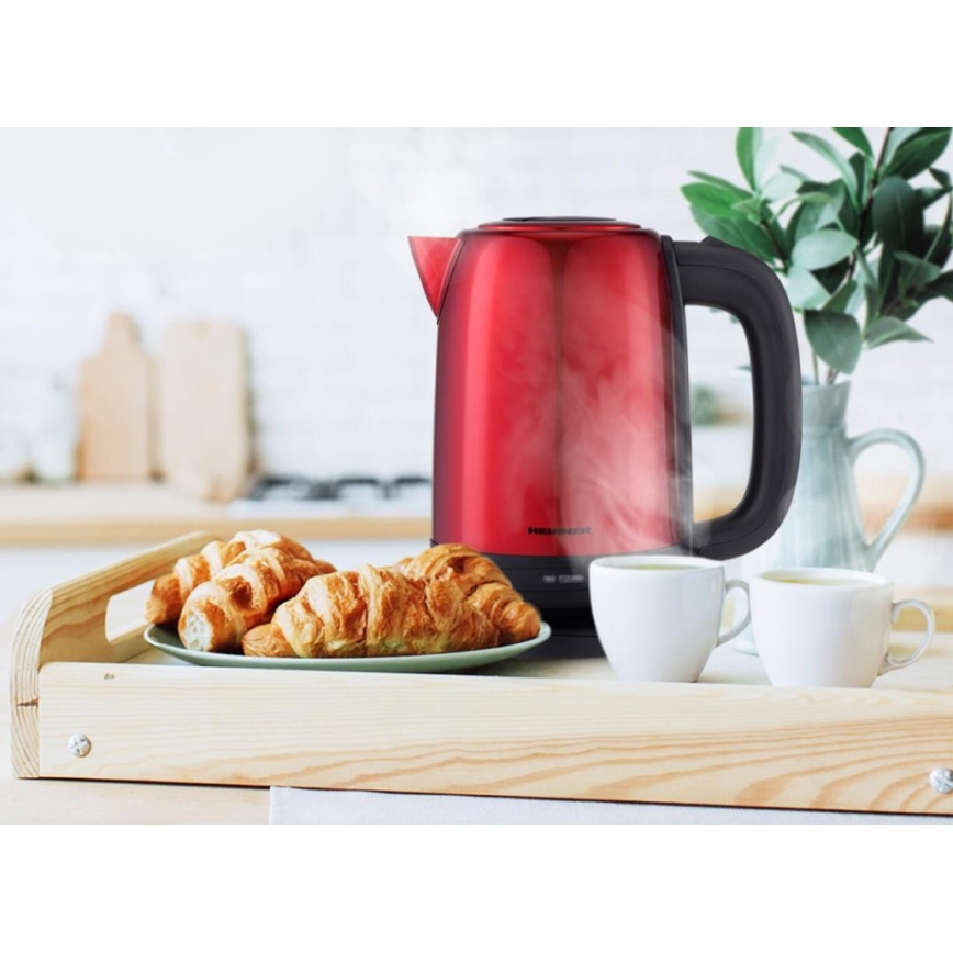 Heinner HEK-2200RDSS - Електрочайник 1,7 л 2200 Вт/230 В червоний/чорний