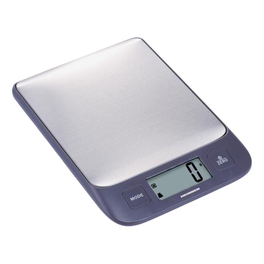 Heinner HKS-5IXBK - Цифрова кухонна вага 2xAAA сірий/матовий хром