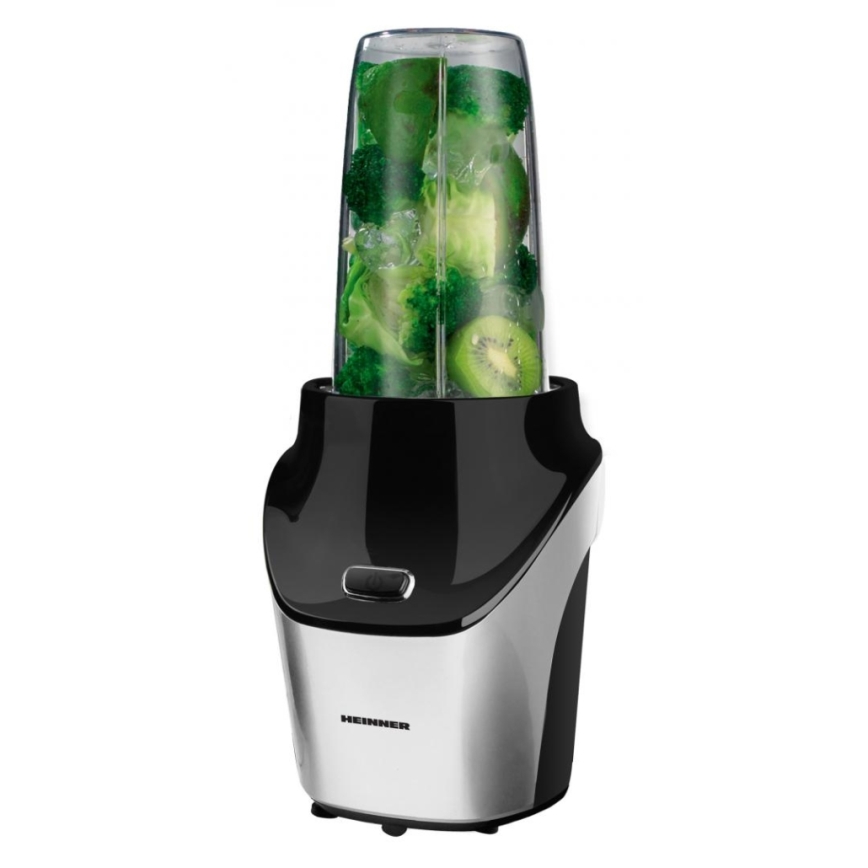 Heinner HSB-T1000SS - Nutri-блендер для смузи, 1000 Вт/230 В, матовый хром/черный
