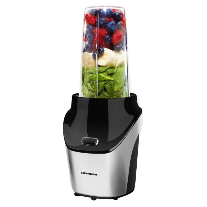 Heinner HSB-T1000SS - Nutri-блендер для смузи, 1000 Вт/230 В, матовый хром/черный