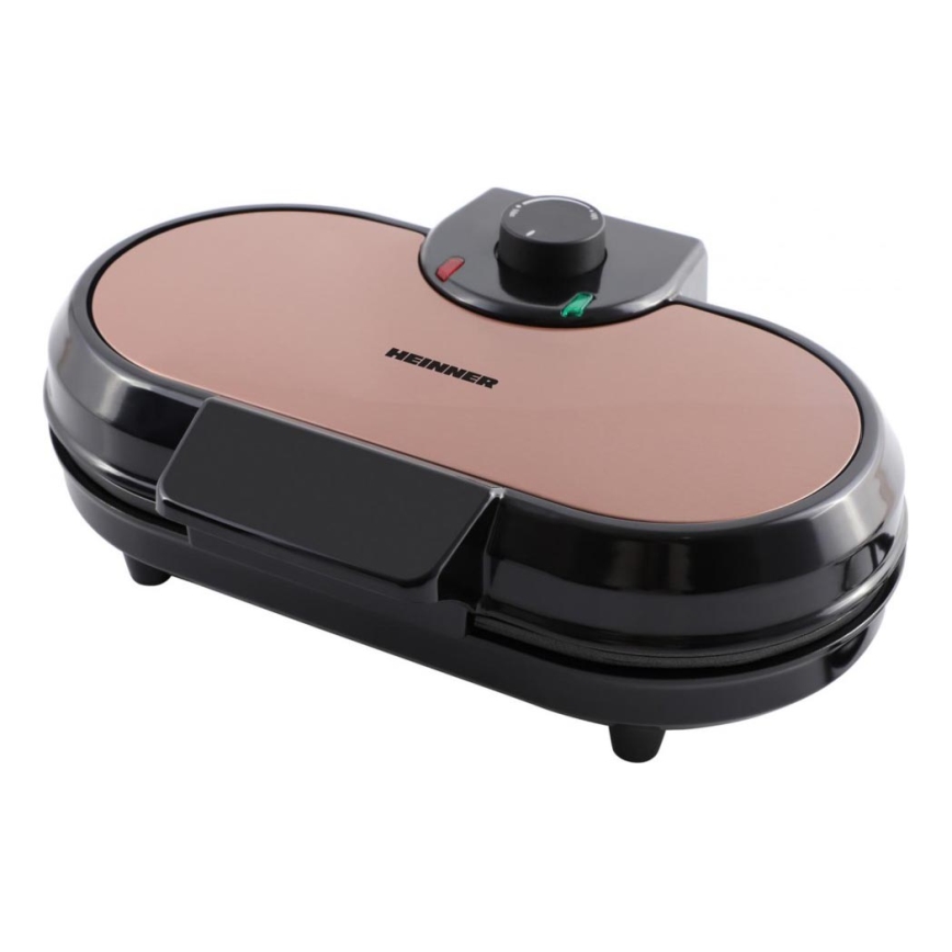 Heinner HWF-1000CR - Вафельница 1000W/230V черная/розовое золото