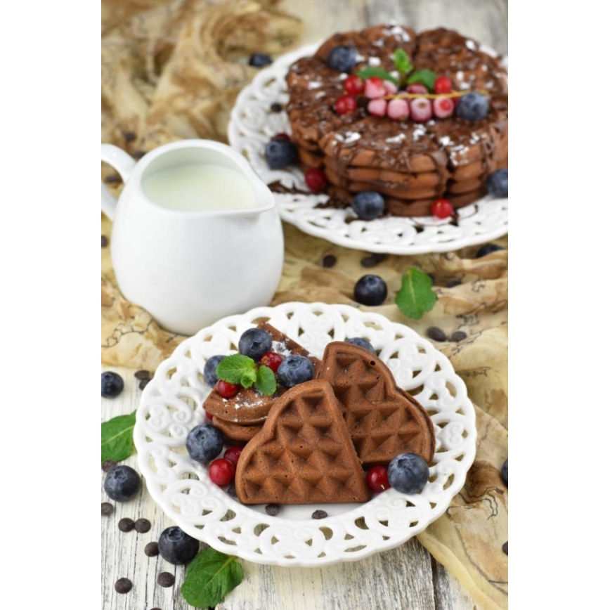 Heinner HWF-1000CR - Вафельница 1000W/230V черная/розовое золото