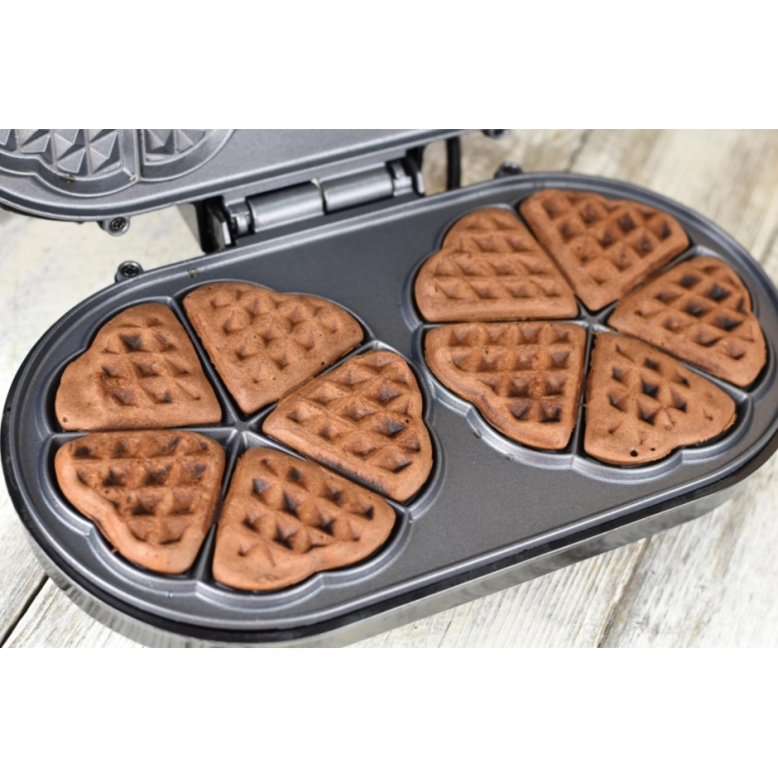 Heinner HWF-1000CR - Вафельниця 1000 Вт/230 В чорна/рожево-золотиста