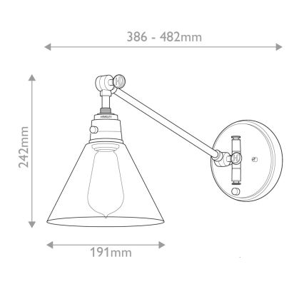 Hinkley - Настінна лампа ARTI 1xE27/60W/230V латунний