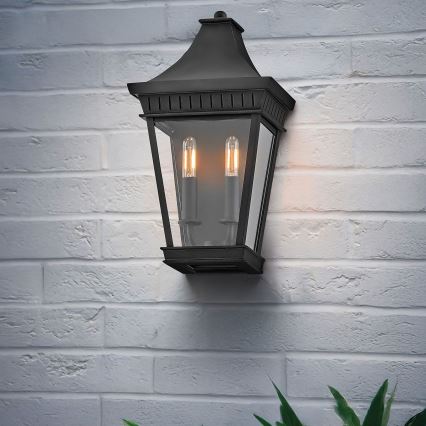 Hinkley - Уличный настенный светильник CHAPEL HILL 2xE14/40W/230V IP44 черный
